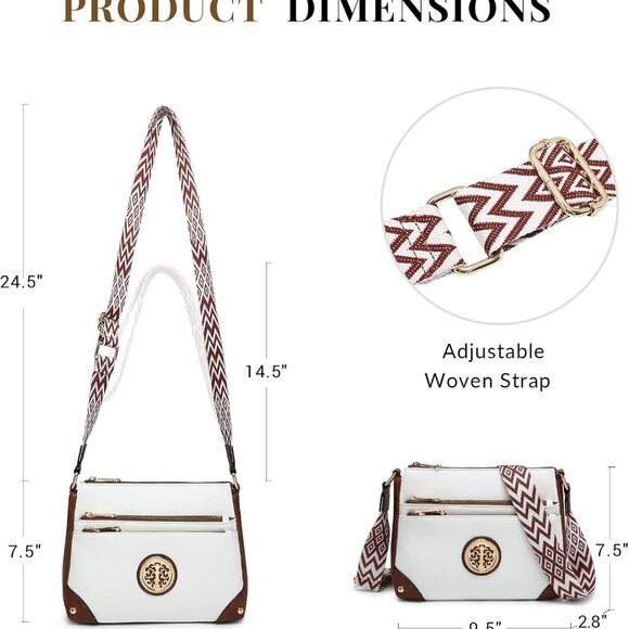 Crossbody Purses for Women Trendy Multi Pockets Shoulder Bag Medium Handbags wit - Picture 4 of 6